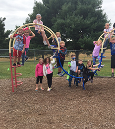 Elementary students enjoying the playground
